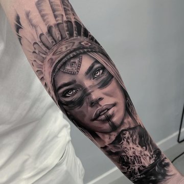 tatuaż Indianka
