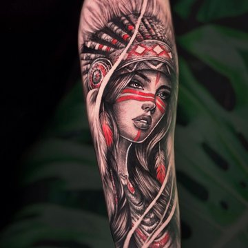 tatuaż Indianka