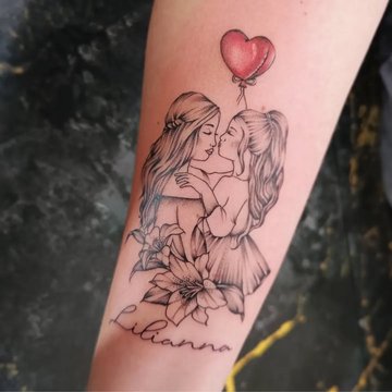 Tatuaż mama i córka