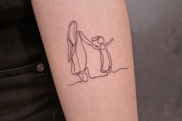 Tatuaż mama i córka