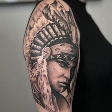 tatuaż Indianka