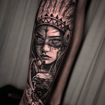 tatuaż Indianka