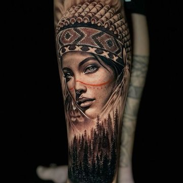 tatuaż Indianka