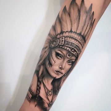 tatuaż Indianka