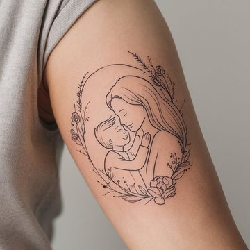 tatuaż mama i syn