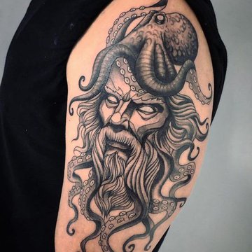 Szkice tatuaży neptun