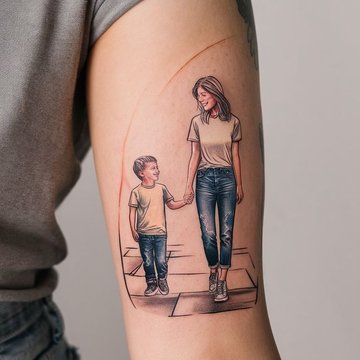 tatuaż mama i syn