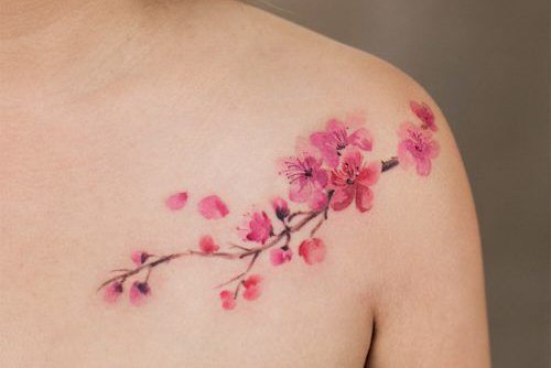 Tatuaż kwiat wiśni (sakura)
