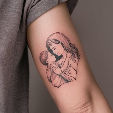 tatuaż mama i syn