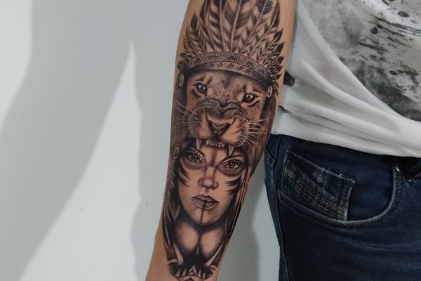 tatuaż Indianka