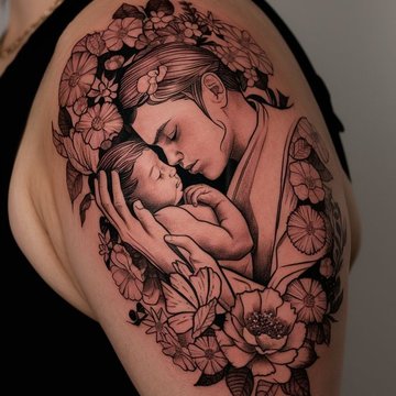 tatuaż mama i syn