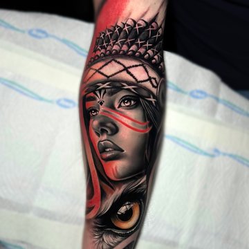 tatuaż Indianka