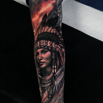 tatuaż Indianka