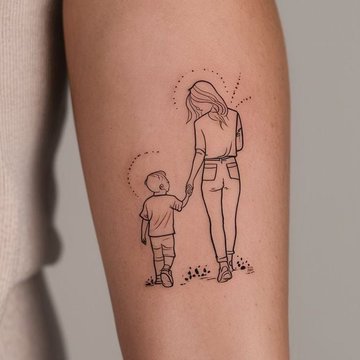 tatuaż mama i syn