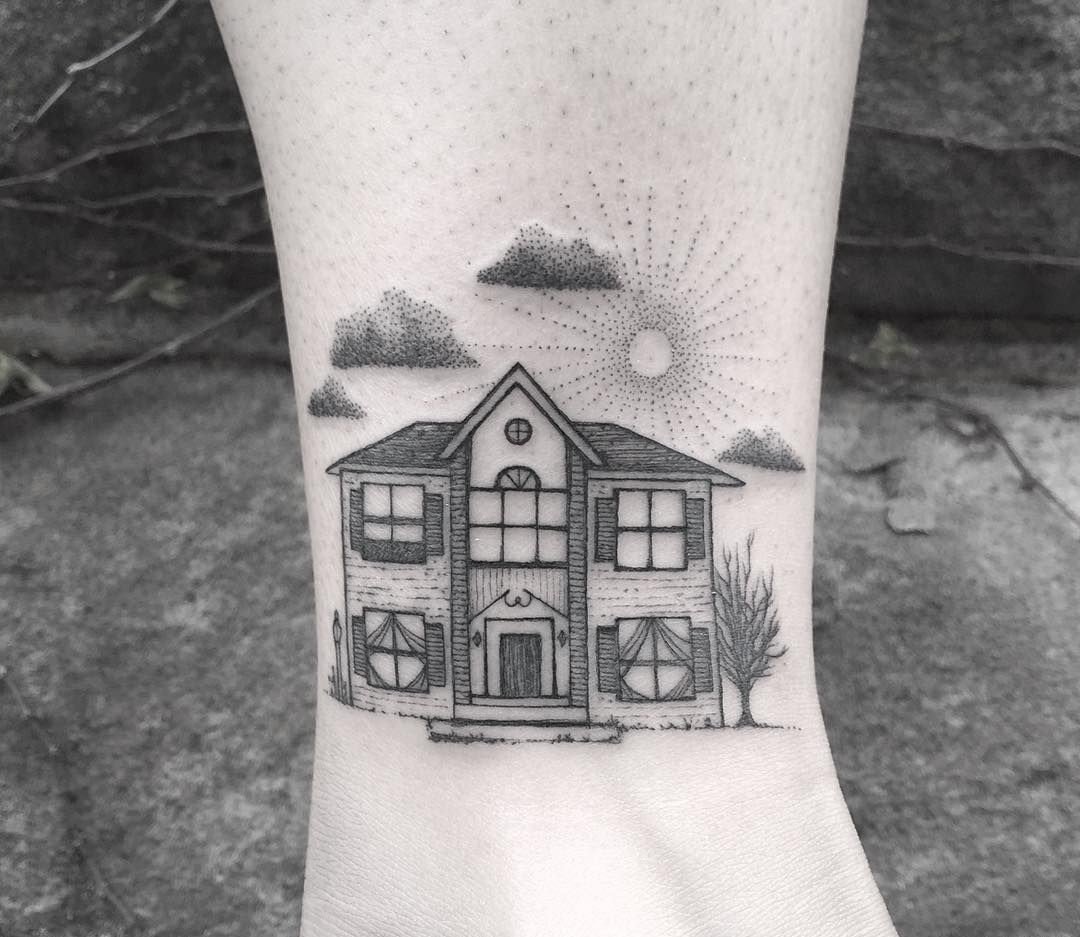 Татуировка маленького домика