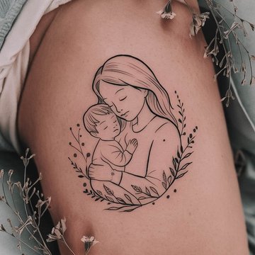 tatuaż Mama i Dzieci znaczenie wzór