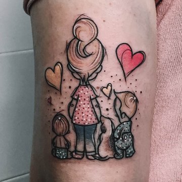 tatuaż Mama i Dzieci znaczenie wzór
