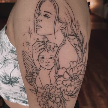 tatuaż Mama i Dzieci znaczenie wzór