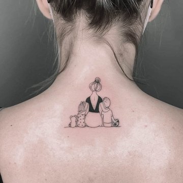 tatuaż Mama i Dzieci znaczenie wzór