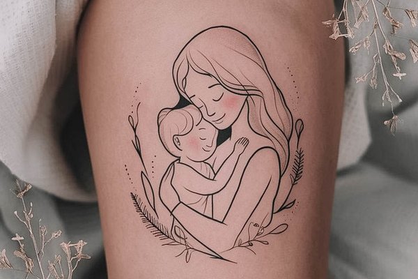 tatuaż Mama i Dzieci znaczenie wzór