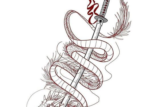 Tatuaż katana