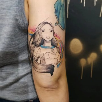 Delikatna Pocahontas w stylu fine line