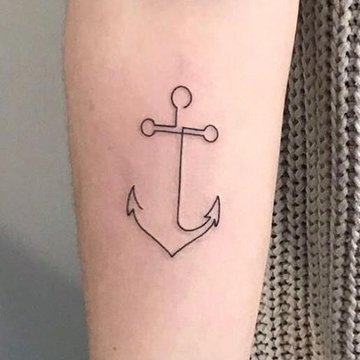 Symboliczna kotwica w stylu fine line