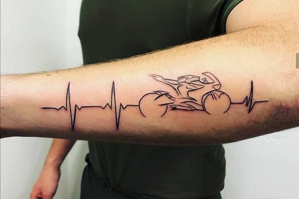 Puls z motocyklem w stylu graficznym